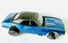 Hot Wheels Redline 1968 Custom Camaro US Blue Painted Tail Tabbed Base