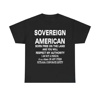 Sovereign American Born Free on the land Unisex Heavy Cotton Tee