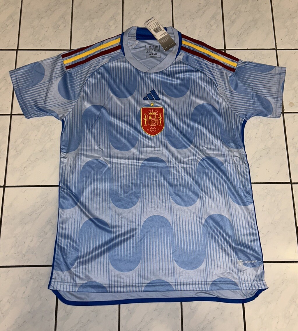  Spain Away Replica Jersey 半袖 Adidas Spain Away Blue 2022/2023 World Cup Kit Jersey Men's Size