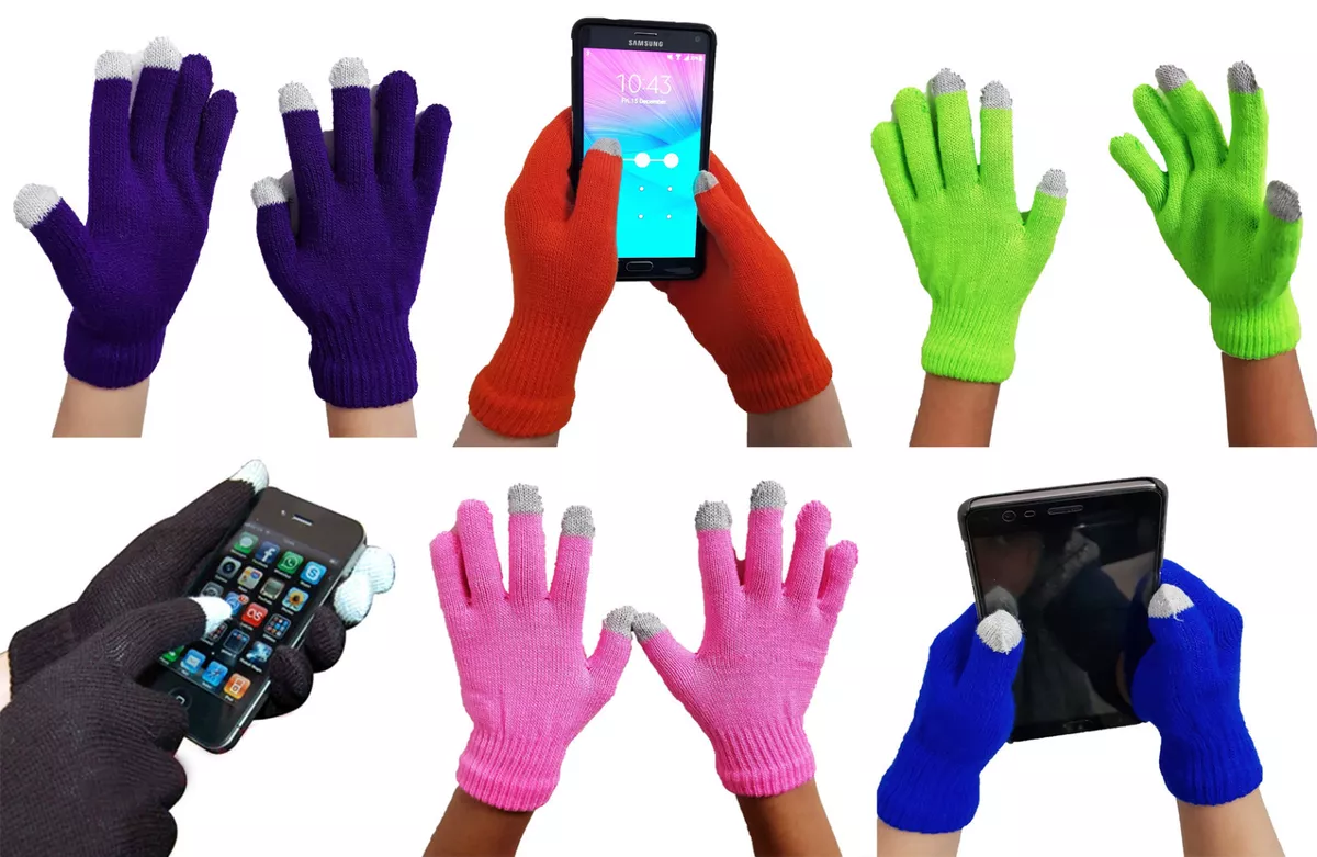 Touch Screen Winter Knitted Magic Gloves Ladies Mens Kids for Smart Phone Tablet