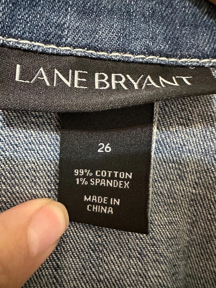 Chaleco de mezclilla recortado Lane Bryant para mujer talla 26 Western Festival vaquero rodeo boho Foto 2 de 4