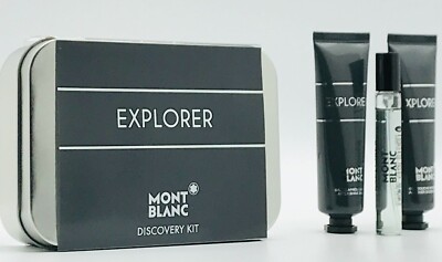 Mont Blanc Explorer Men 3pc Set Mini Parfum Spray 0.25 oz Shower