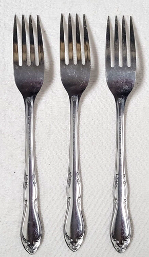 5 - Homestead (Stainless) by ONEIDA SILVER 3 Dinner Forks 2 Salad Forks - Picture 7 of 8
