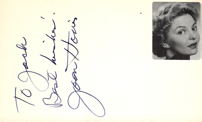 Joan Hovis Signed Auto 3x5 Index Card Public Defender | eBay