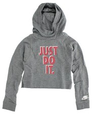 Nike Girls' Logo Hoodie AJ6854, Pullover Long-Sleeve Athleisure Hooded Jacket