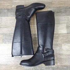 Bandolino Dania3 Black Knee High Riding Boots Womens Sz 7.5 Black NEW *Flaw*