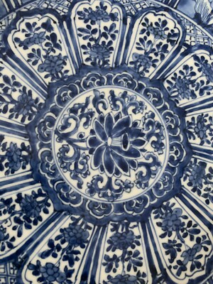 Huge Chinese Blue And White Charger Qing Dynasty Kangxi 清康熙青花