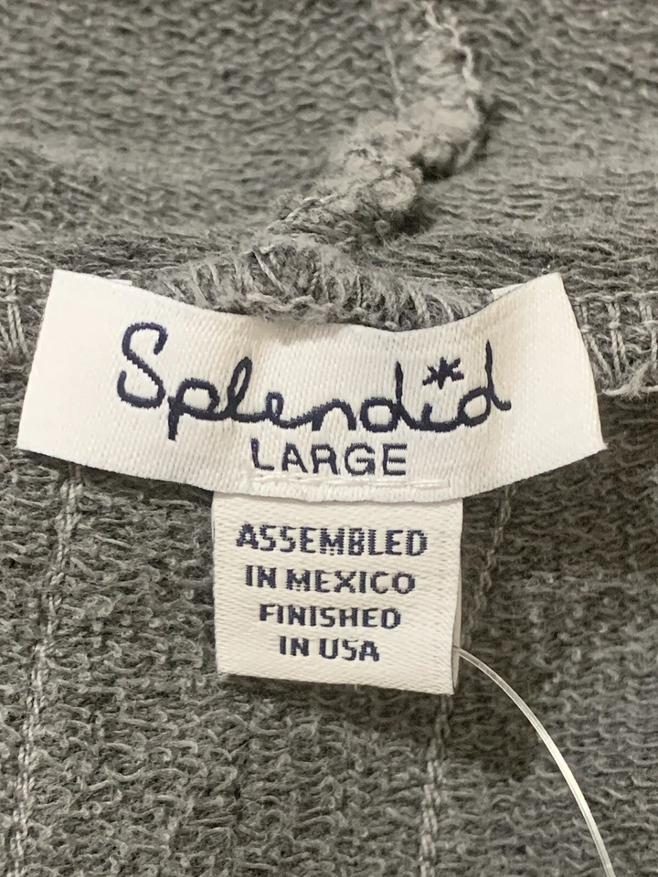 Splendid Sweatshirt Hoodie Full Zip Size Large Grey Dream Slub Soft NWT - Image 3 of 4