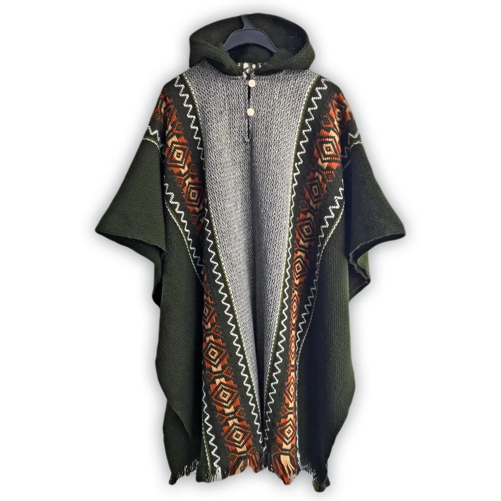 LLAMA WOOL MENS UNISEX SOUTH AMERICAN PONCHO CAPE COAT JACKET OLIVE GREEN
Opens in a new window or t