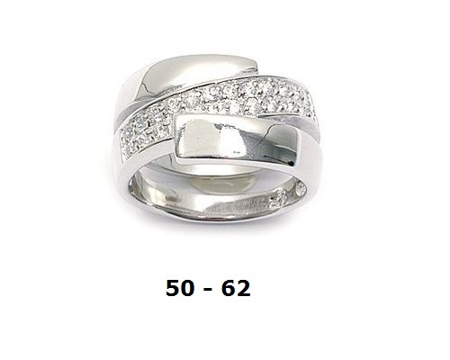 Bague Rhodié T62 de 11 Diamant Cz Multicolore Argent Massif 925 Dolly-Bijoux