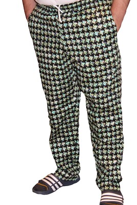 Chefwear Men's Ultimate Baggy Chef Pant 100% Cotton BLUE ABSTRACT  HOUNDSTOOTH