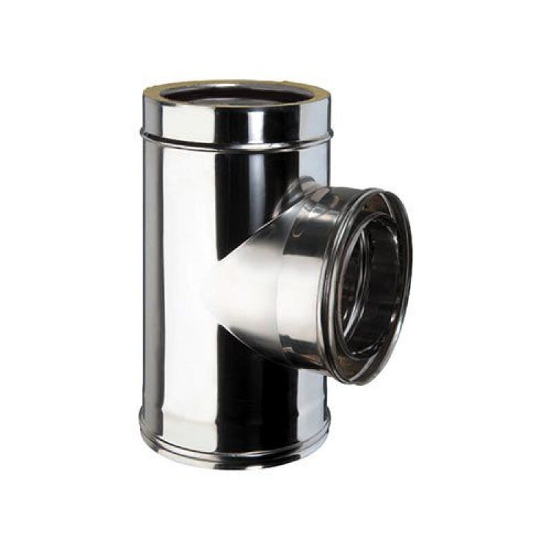 Té isolé 90° inox 130-180 mm d'évacuation haut de gamme en acier