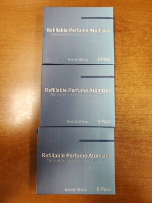 3 Boxes of 6: Travel Portable Mini Refillable Perfume Atomizer Bottle 5ml - E11E