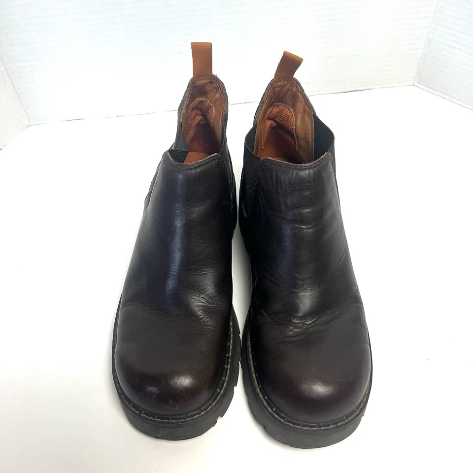 American Eagle Outfitters Chunky Leather Ankle Boots sz 8 Chelsea y2k Grunge 90s - Image 3 of 4