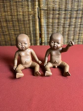 Vintage Emson Newborn Dark Skin Anatomically Correct Boy & Girl Baby Dolls 8”