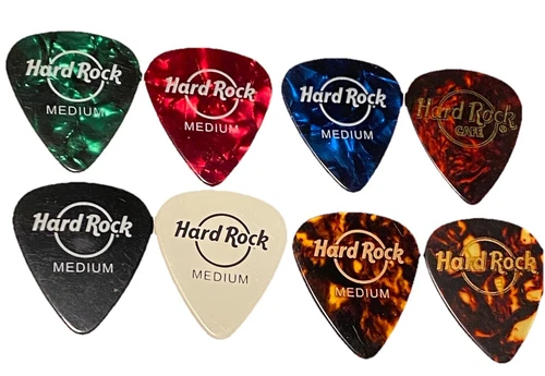 Vintage Guitar Picks-Hard Rock-351-Medium Gauge-Celluloid-6-Colors-Lot of 8-NOS