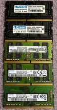 LOT of 5 16GB DDR4 SODIMM Modules Mixed Speeds and Brands Laptop Memory