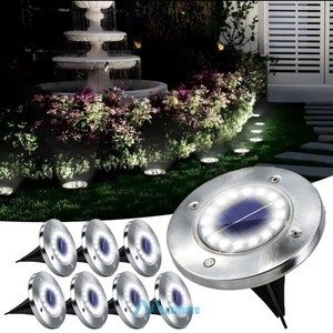 4/8PCS WHITE LED Lighting Solar Ground Lights Outdoor Garden Pathway Buried Lamp