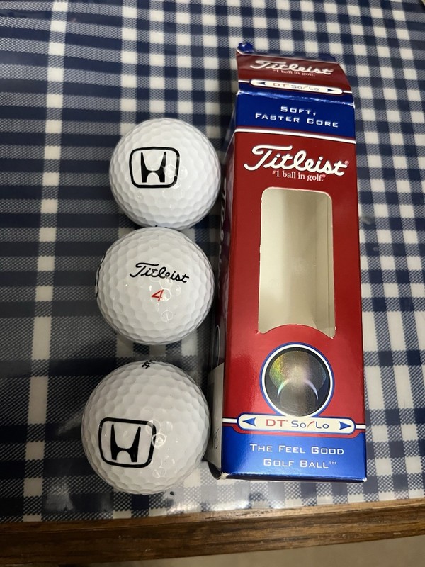 Unused Sleeve Of 3 Honda Motors Titleist DT So/Lo Golf Balls