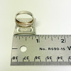 Fine NF Thailand 925 Sterling Silver Big Square Mother Of Pearl Ring Size 6 — photo 10