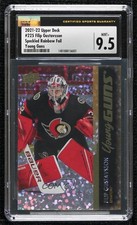2021-22 Upper Deck Young Guns Filip Gustavsson 225 Speckled Rainbow Foil CSG 9.5