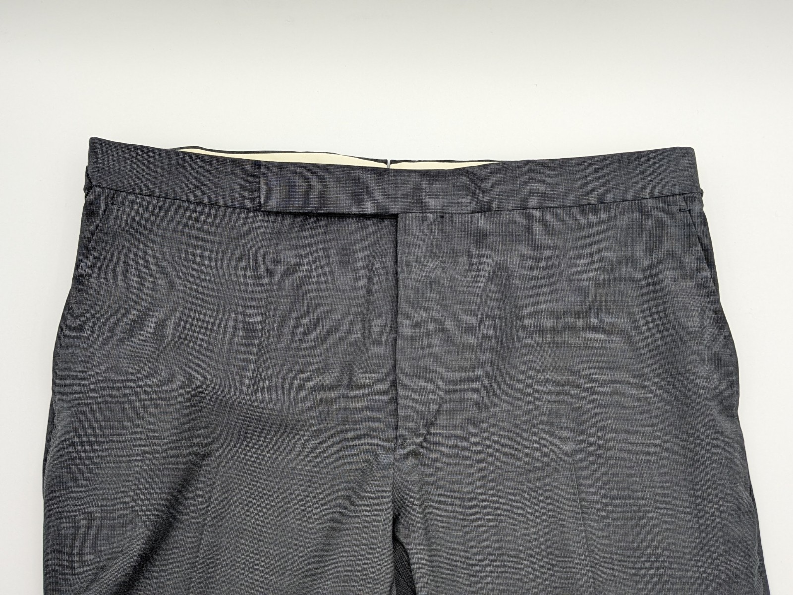 Ralph Lauren Purple Label Hand Tailored Gray Suit Wool 35W 42R Micro Pattern image 7