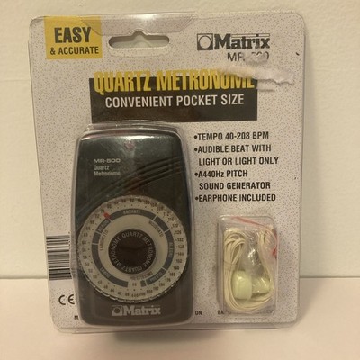 NEW MATRIX MR-500 Quartz Metronome ~ Convenient Pocket Size w/Earphone 