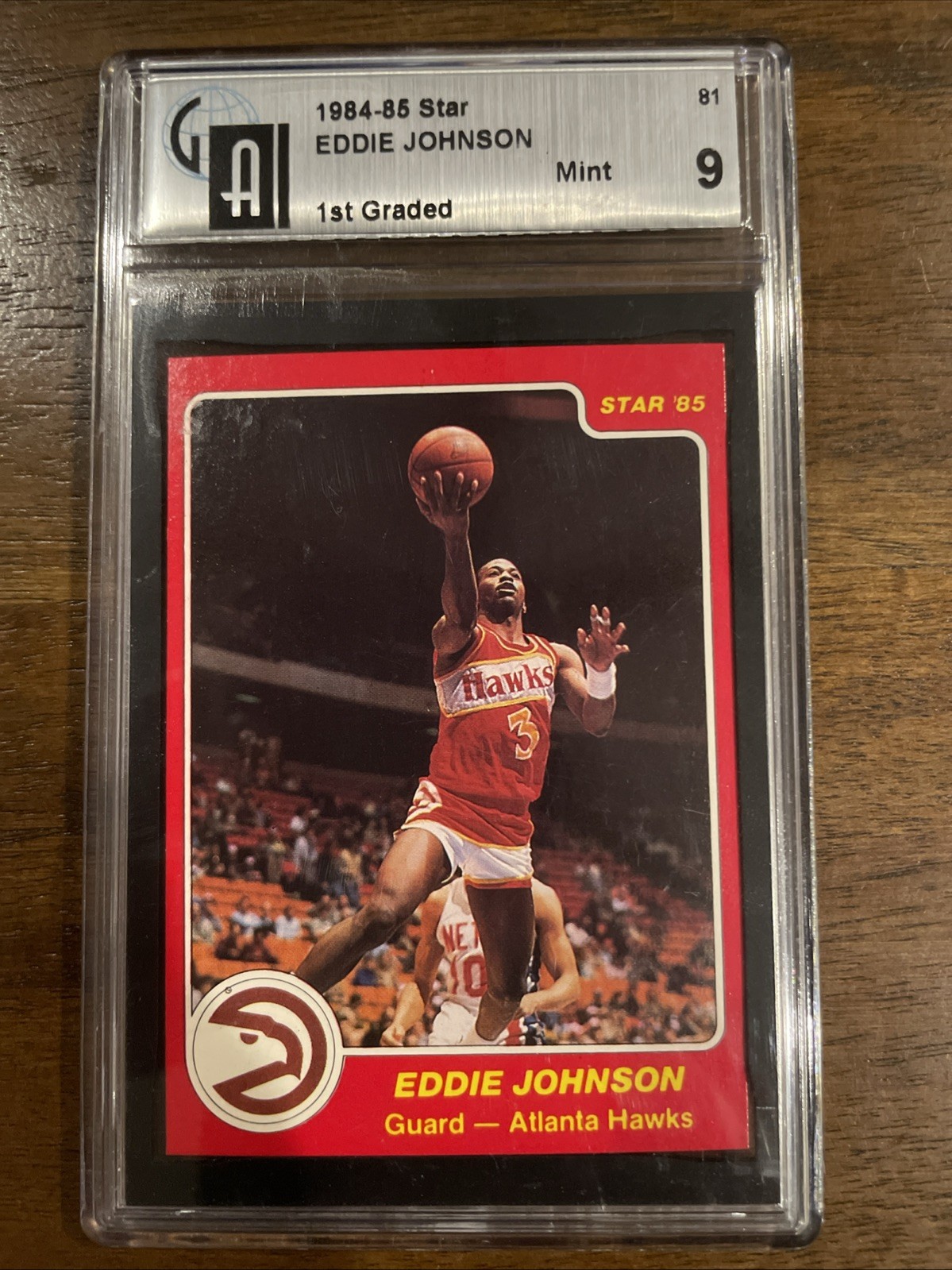 Eddie Johnson 1983-84 Star #268 Atlanta Hawks- GAI 9 - First Graded Mike Baker