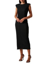 Astr The Label Black Ribbed Sleeveless Midi Dress Size Medium New With Tags