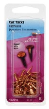 Hillman 122615 Copper Flat Head #6 x 1/2 in. Cut Tacks 0.50 oz. (Pack of 6)