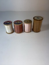 4 Wooden Spools- Belding Corticelli, Coats and Clark's, American Thread Co
