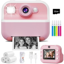 Instant Camera, Front Rear Dual Selfie Kids Camera with 1080P Videos, Holiday...