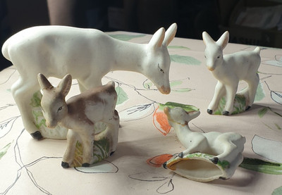 Biskuitporzellan Porzellan Figur Reh UdSSR Jahrgang roe deer bisque porcelain