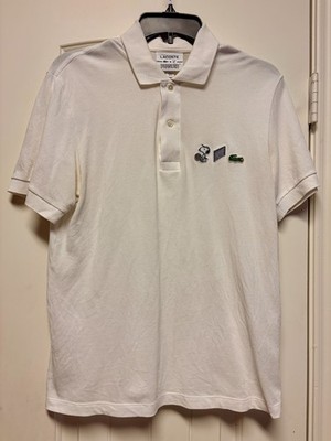 LACOSTE X Peanuts Tennis Men White Polo Size 3 Small