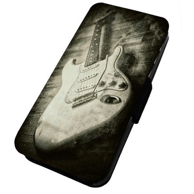 AUSVERKAUF bedruckte Klapp-Handyhülle für iPhone rustikale Sepia-Gitarre