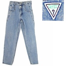 Vintage Guess Triangle High Waist Denim Mom Jeans 1980s 1990s 30" Waist /Size 12