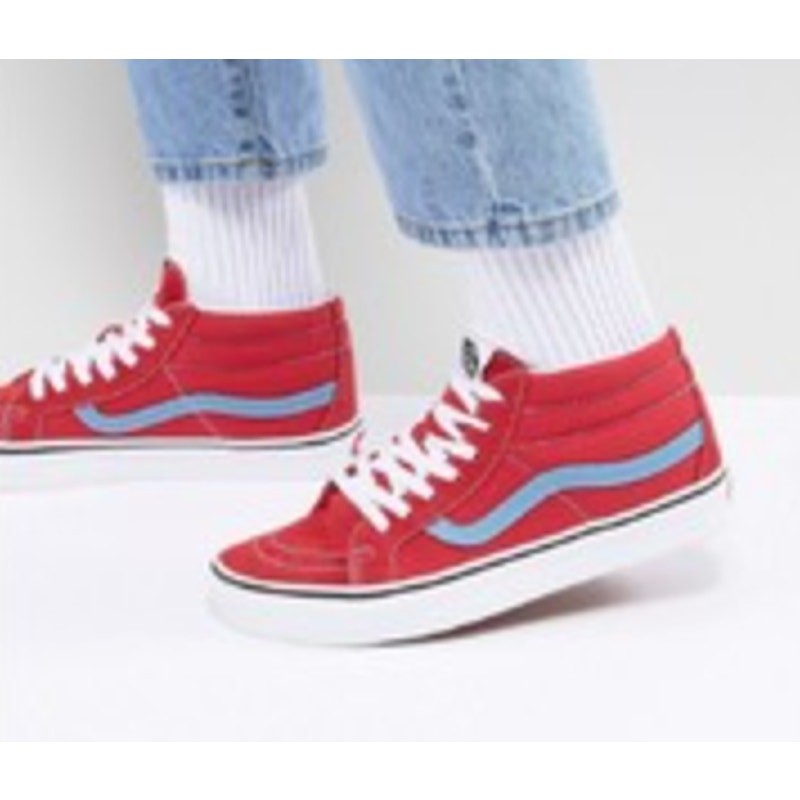 SAOLA Vans Sk8 Mid Reissue Rococco Rosso Blu Adriatico Stringate Taglia 9 Uomo VN0A3MV8Q8C