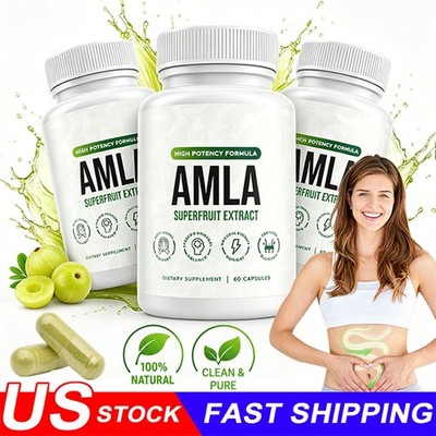3x Alevia Organic Amla Capsules 1000mg Indian Gooseberry Antioxidant Supplement