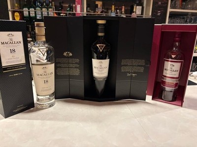 Macallan Empty Bottle Set 18 Year Old / Rare Cask Black / Ruby With Box Japan