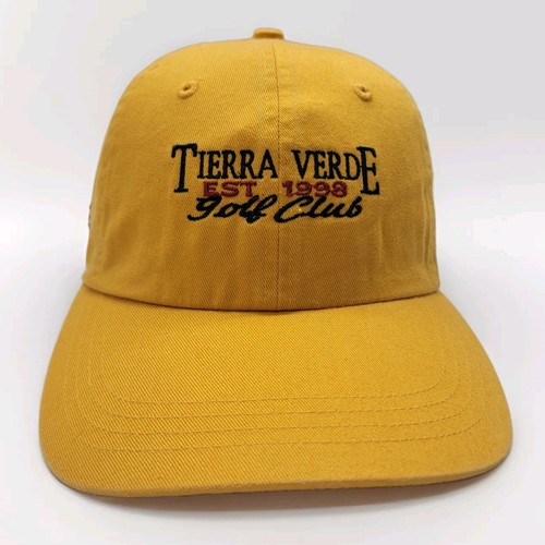 Cappello campo da golf Tierra Verde Texas davanti non strutturato strapback berretto bandiera gialla - Foto 1 di 9