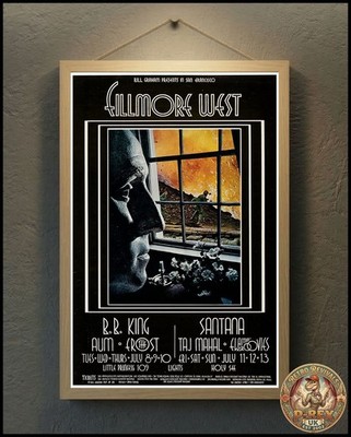 BB King & Santana 1969 Repro Tour Poster Live - 36''x24''