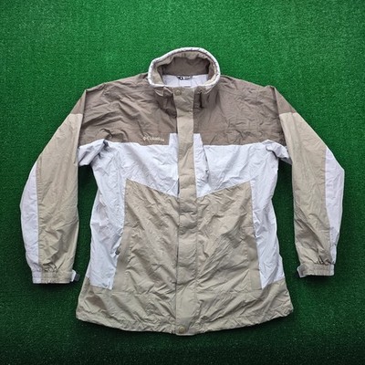 Columbia Jacket Mens Large Beige White Bugaboo Omni-Tech Waterproof Interchange