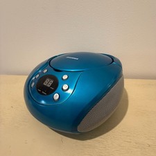 Sylvania Retro Blue Portable CD Player Boombox SRCD261-B AM/FM Radio