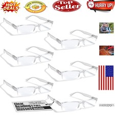6 Pack Clear Half-Rim Reading Glasses with Spring Hinges - Unisex, Durable  ...
