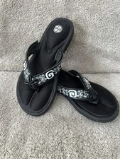 Lindsay Phillips Black and White Sandals with Swirling Straps