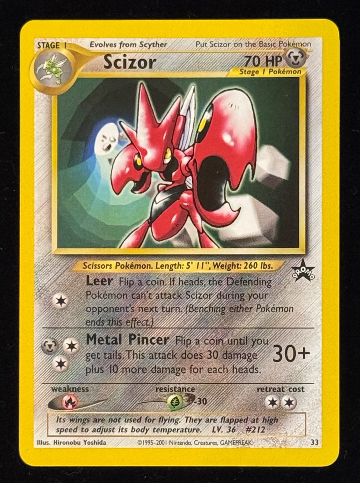 🌟Near Mint! Pokemon Scizor Black Star 33 WOTC Promo - League 2001
