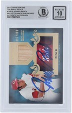 Johnny Bench Reds Signed 2011 Topps Tier One Top Shelf #TSR19 #/399 BAS 10 Card
