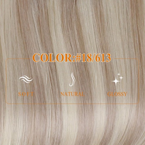 Easyouth FISHLINE 18" Ash Blonde w/Bleach Wire Human Hair Extensions FP P18-613 - Picture 6 of 10