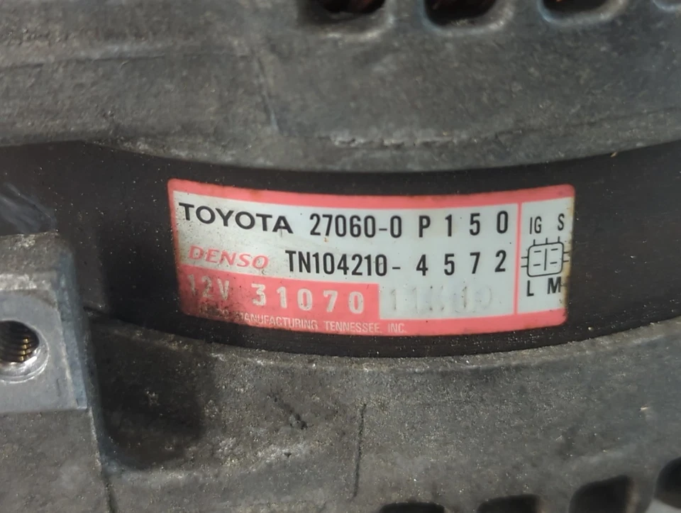 2007-2009 Lexus Rx350 Alternator Generator Charging Assembly Engine Oem TNUYC - Image 2 of 4