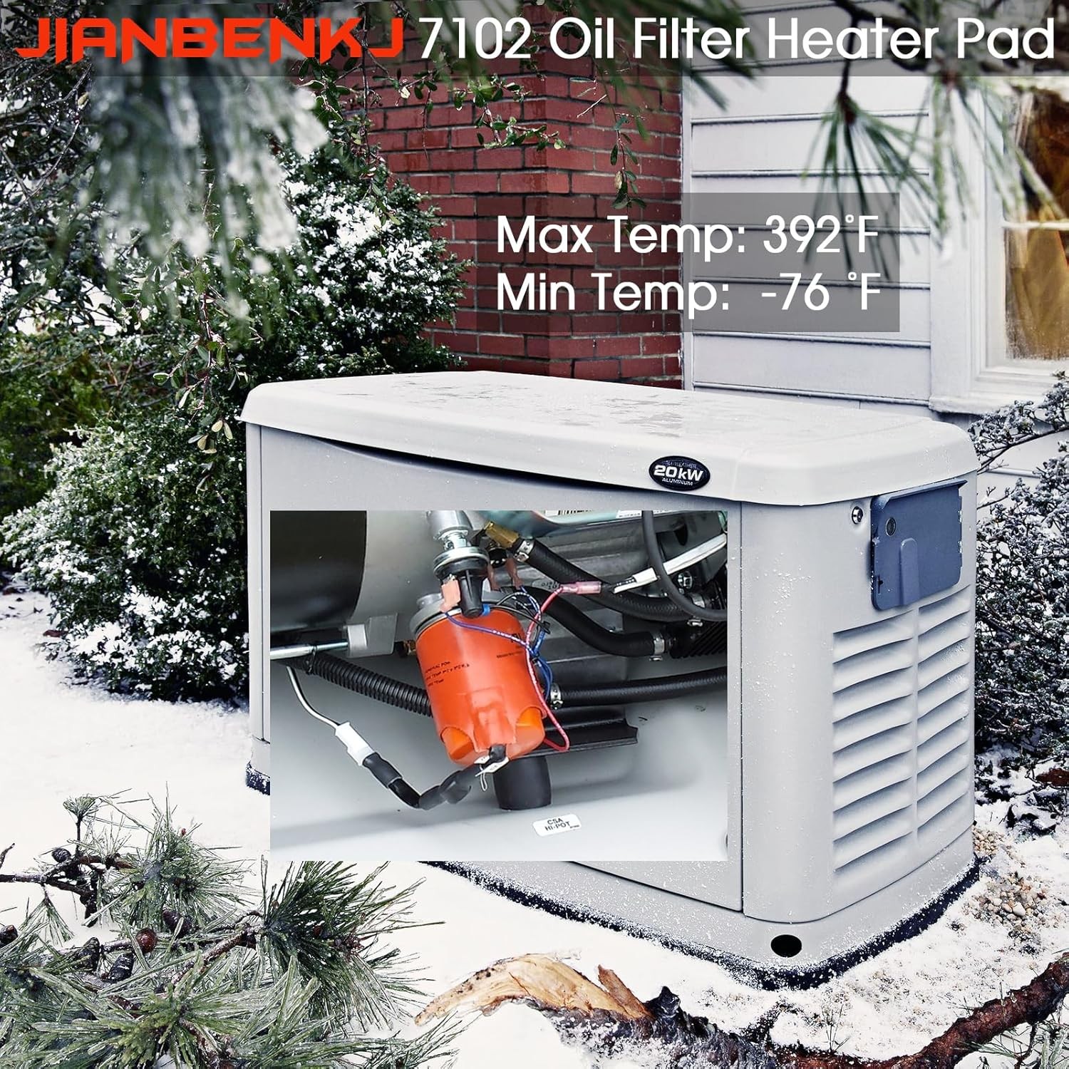 Oil Heater for Generac 7102,Oil Warmer Cold Weather Kit for Generac Generator 20